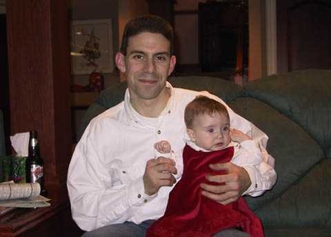 It's Xmas 2002, and my niece Dana is horrified when I tell her there is no Santa. (just kidding folks)