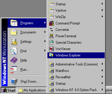 Start \ Programs \ Windows Explorer